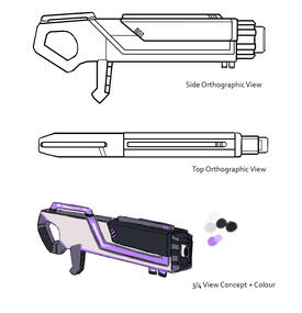 Player weapon orthographic views