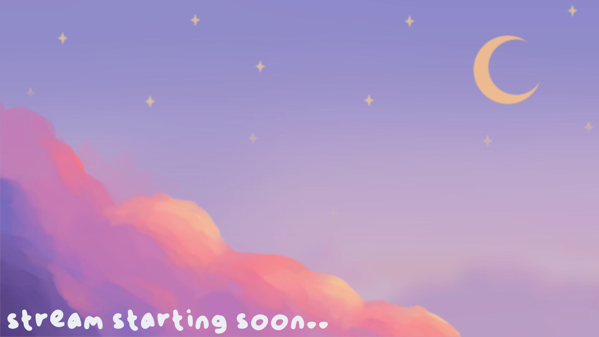 Stream starting soon display (Twitch assets created for personal use)